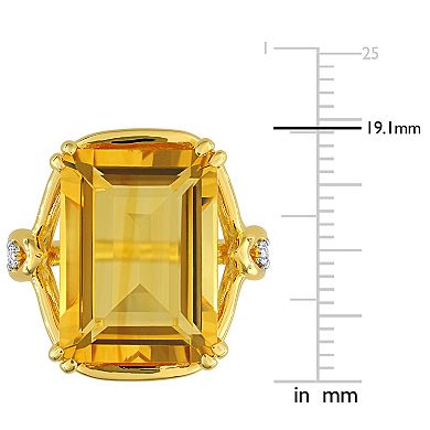 Stella Grace 18k Gold Over Silver Citrine & White Topaz Cocktail Ring