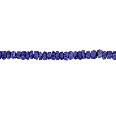 Stella Grace Sterling Silver Fancy Blue Sapphire Beaded Bracelet