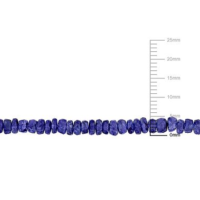 Stella Grace Sterling Silver Fancy Blue Sapphire Beaded Bracelet