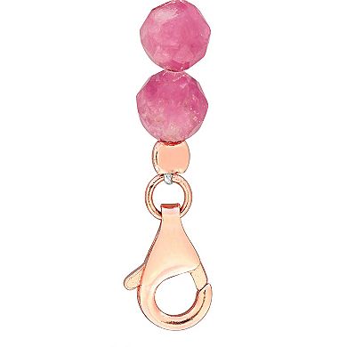 Stella Grace 18k Rose Gold Over Silver Pink Tourmaline Facetted Bead Bracelet