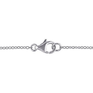 Stella Grace Sterling Silver 1 Carat TW. Black Diamond Bead Station Necklace