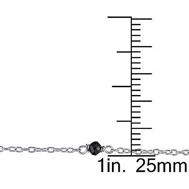 Stella Grace Sterling Silver 1 Carat TW. Black Diamond Bead Station Necklace