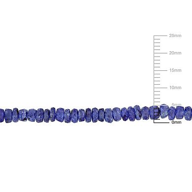 Stella Grace Sterling Silver Blue Sapphire Facetted Bead Necklace
