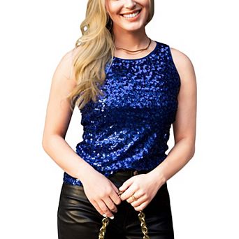 Women's Sparkle And Shine Sleeveless Fashion Top Party Wear