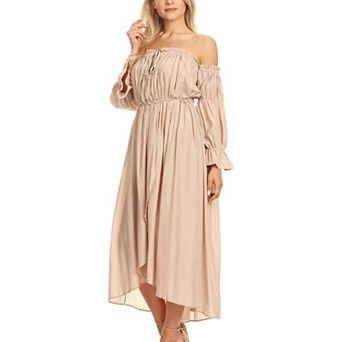 Women's Casual Boho Long Sleeve Off Shoulder Renaissance Dress
