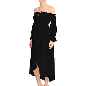 Women's Casual Boho Long Sleeve Off Shoulder Renaissance Dress