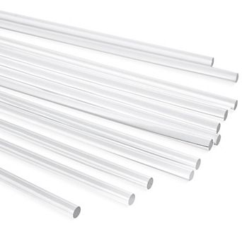 12 Pack Plastic Dowel Rods For Diy Crafts, Clear Acrylic Sticks, 0.25x12"