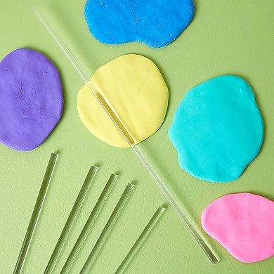 12 Pack Plastic Dowel Rods For Diy Crafts, Clear Acrylic Sticks, 0.25x12"