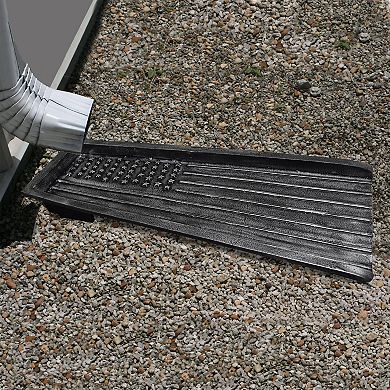 Silver Usa Patriotic Flag Cast Aluminum Downspout Gutter 24 In. Splash Block