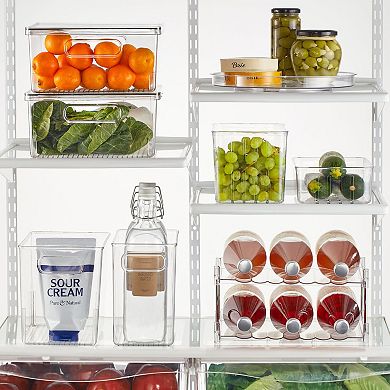 mDesign Free-Stand Stackable 2-Tier Water Bottle Holder, 2 Pack, Clear/Polished