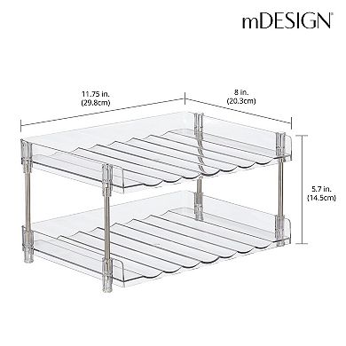 mDesign Free-Stand Stackable 2-Tier Water Bottle Holder, 2 Pack, Clear/Polished
