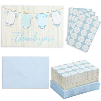 60-pack Girl Baby Shower Thank You Cards With Envelopes And Stickers, 6x4 In