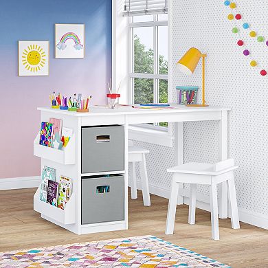 RiverRidge Kids Art Activity Table with Bins
