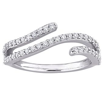 Stella Grace Sterling Silver 1/2 Carat T.W Created Moissanite Curved Ring