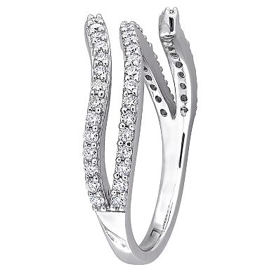 Stella Grace Sterling Silver 1/2 Carat T.W Created Moissanite Curved Ring