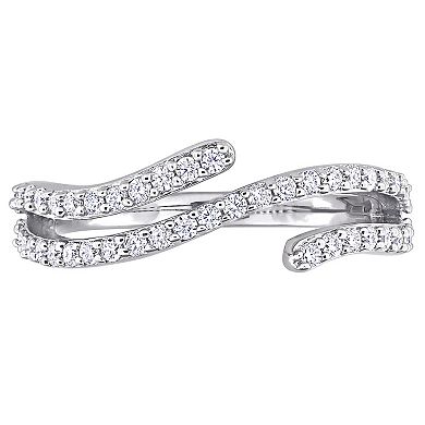 Stella Grace Sterling Silver 1/2 Carat T.W Created Moissanite Curved Ring