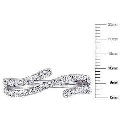 Stella Grace Sterling Silver 1/2 Carat T.W Created Moissanite Curved Ring