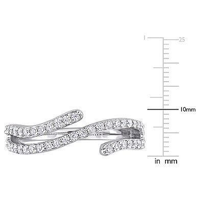 Stella Grace Sterling Silver 1/2 Carat T.W Created Moissanite Curved Ring