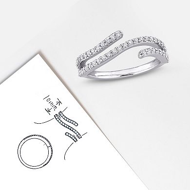 Stella Grace Sterling Silver 1/2 Carat T.W Created Moissanite Curved Ring