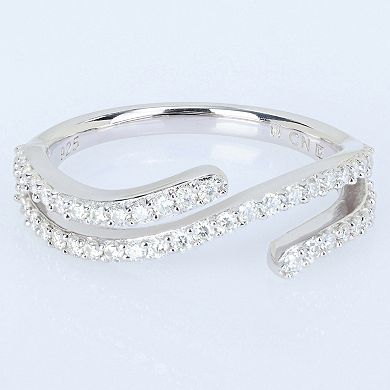 Stella Grace Sterling Silver 1/2 Carat T.W Created Moissanite Curved Ring