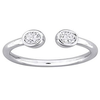 Stella Grace Sterling Silver 3/8 Carat T.W. Created Moissanite Open Ring