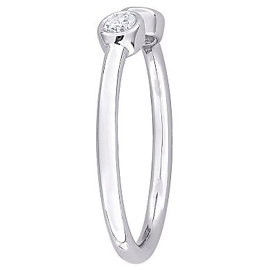 Stella Grace Sterling Silver 3/8 Carat T.W. Created Moissanite Open Ring