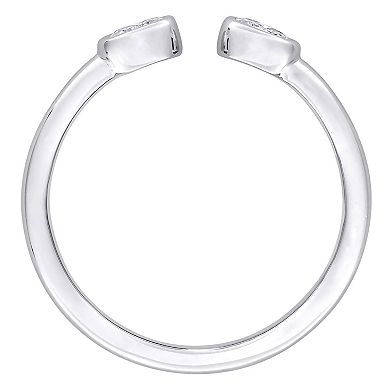 Stella Grace Sterling Silver 3/8 Carat T.W. Created Moissanite Open Ring