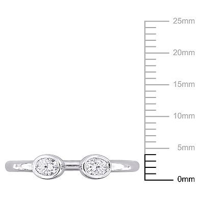 Stella Grace Sterling Silver 3/8 Carat T.W. Created Moissanite Open Ring