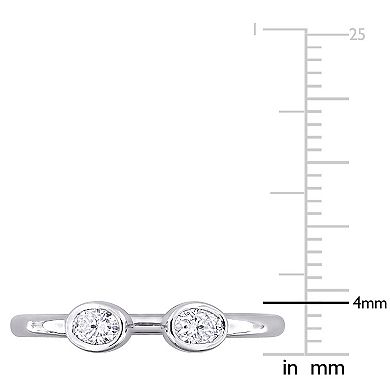 Stella Grace Sterling Silver 3/8 Carat T.W. Created Moissanite Open Ring