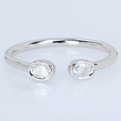Stella Grace Sterling Silver 3/8 Carat T.W. Created Moissanite Open Ring