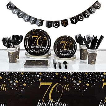 170 pc 70th Birthday Party Supplies And Decorations For Men, Women, Serves 24