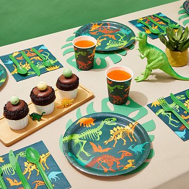 144 Piece Dinosaur Party Supplies For Kids Birthday, Boy Baby Shower, 24 Guests