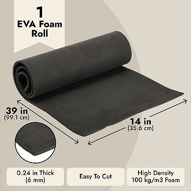 Black Cosplay Foam Roll 6mm For Costumes, Crafts, Diy Projects (14 X 39 In)