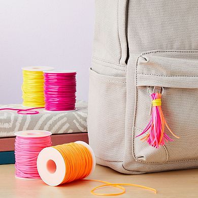 10 Spools 50 Yards Each Of Plastic Lanyard String, Gimp String In 10 Neon Colors