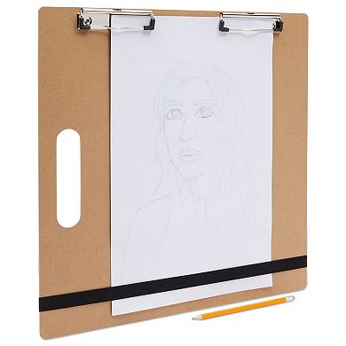 2x Artist Sketch Tote Board Wood With Clip For Drawing, Classroom, Studio 18x18"