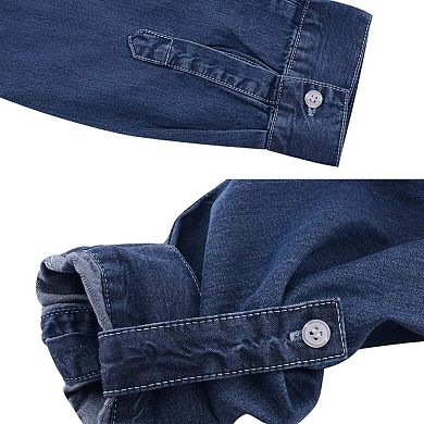 Women's Denim Long-sleeve Jean Shirt Dress