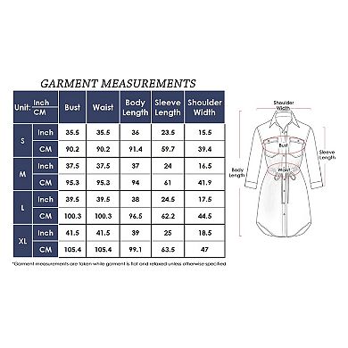Women's Denim Long-sleeve Jean Shirt Dress