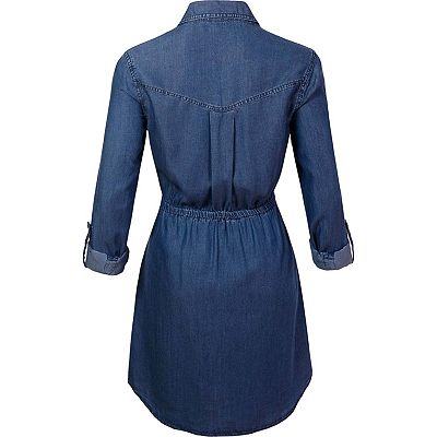 Long fashion sleeve denim dress uk