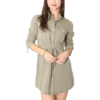 white christmas dresses Rory Vintage Stonewashed Denim Maxi Shirtdress by Frank & Eileen