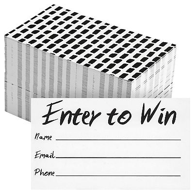 200 Enter to Win Cards White Entry Form Raffle Tickets for