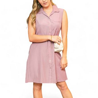 Women's Sleeveless Button Down Premium Denim Dress