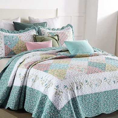 MarCielo 3 Piece Printed Quilt Lightweight Bedspread Set