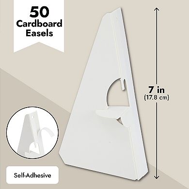 50-pack Cardboard Easel Backs, Self-stick 7 In Picture And Art Easel Stands