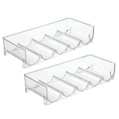 mDesign Water Bottle / Wine Rack Storage Organizer, 10 Bottles, 2 Pack - Clear