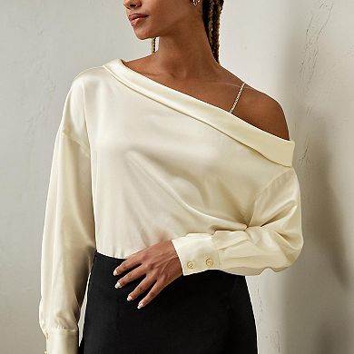 Lilysilk Silk Chic One-shoulder Top For Women