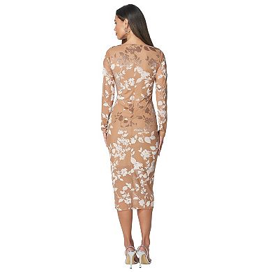 Women's bebe Burnout Bodycon Midi Dress