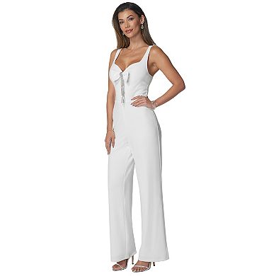 Women's bebe Bow Rhinestone Jumpsuit