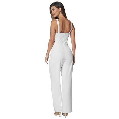 Women's bebe Bow Rhinestone Jumpsuit