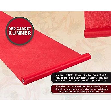 3ft X100 Ft Red Carpet Runner For Party Decorations, Special Events, Weddings