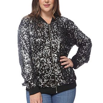 Women's Sequin Party Nightout Bomber Jacket